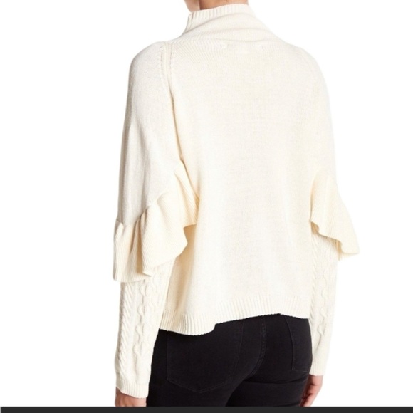 Naadam / Mock Neck Ruffle Cable Knit Sweater S - Picture 2 of 6